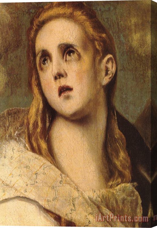 El Greco The Penitent Magdalene [detail] Stretched Canvas Painting / Canvas Art